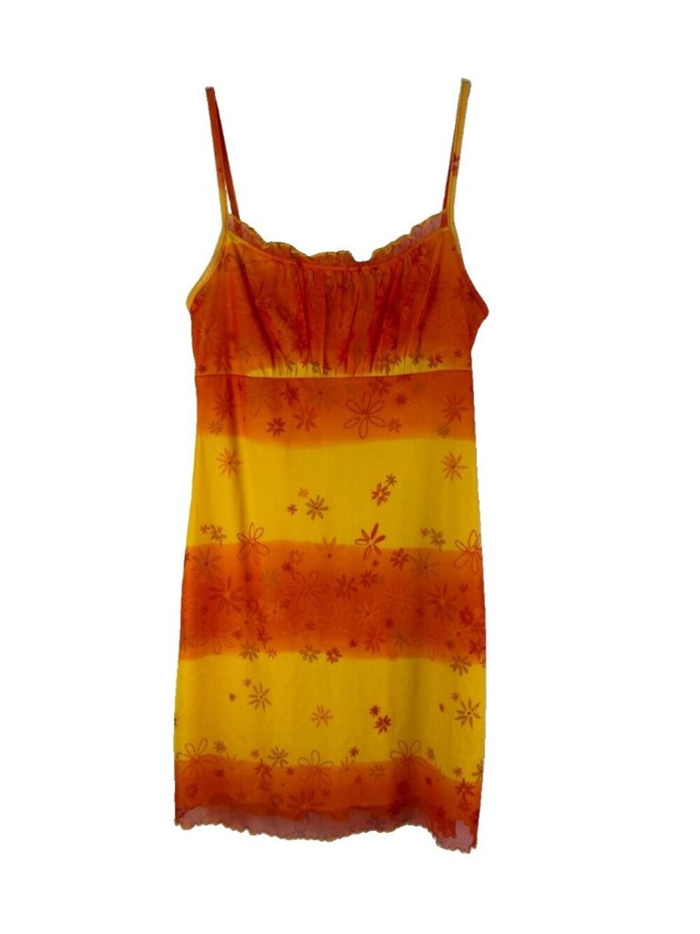 Vintage Y2K Baby Doll Dress Floral Spaghetti Smocked Dopamine